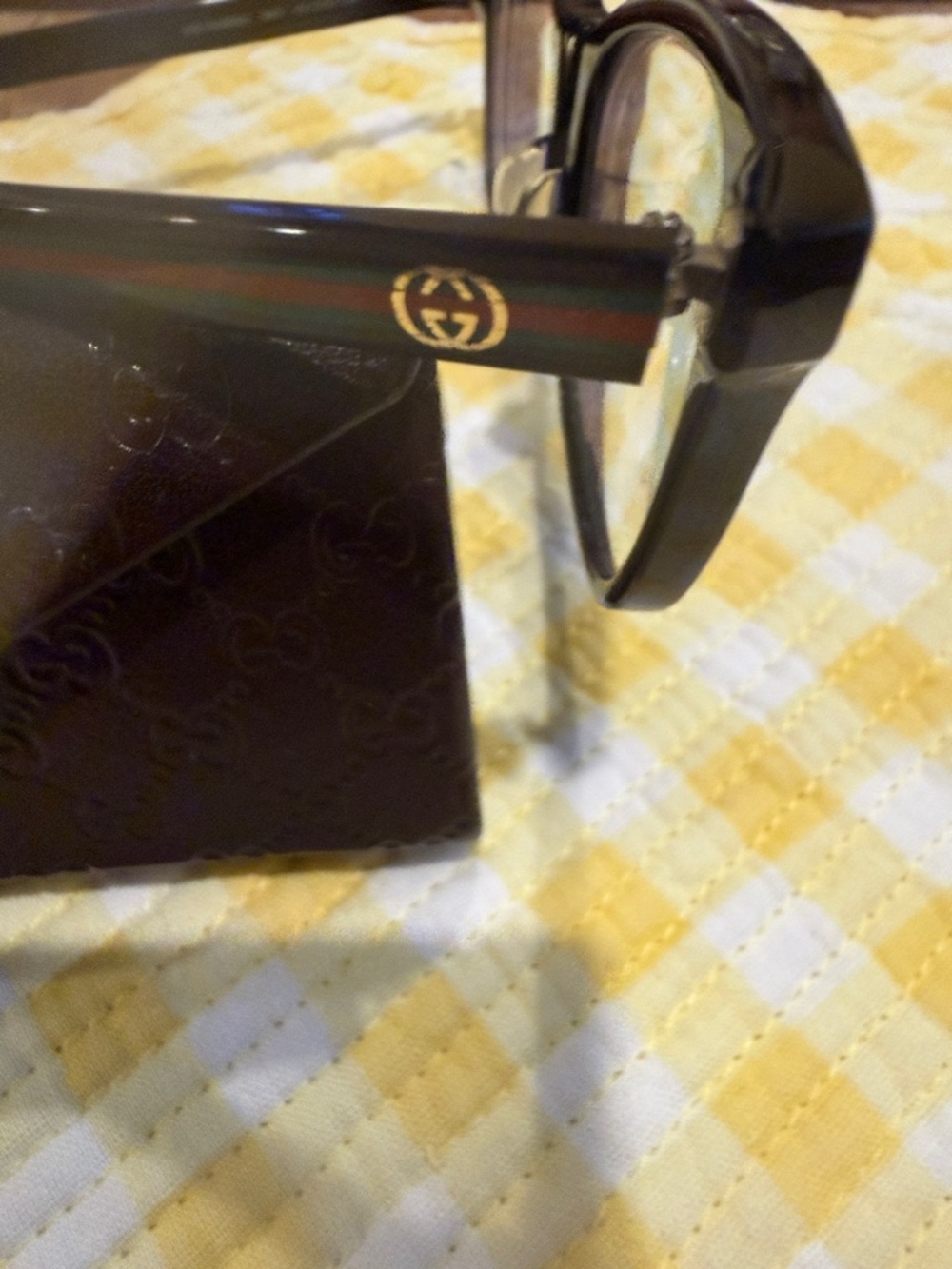 GUCCI eyeglass frame iconic GG logo on the arms REG/green stripes - Picture 2 of 6